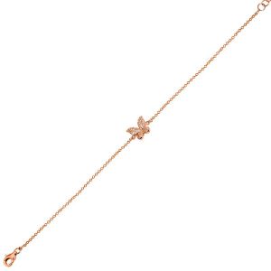 Petite Diamond Butterfly Bracelet in 14K Rose Gold