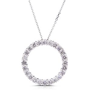 Circle of Life Diamond Pendant in 14K White Gold (4.35ct)
