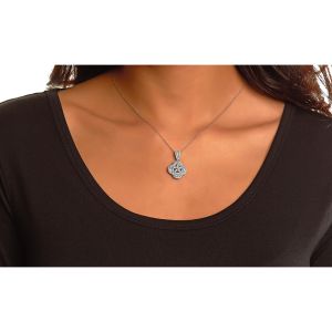 Diamond Clover Cluster Pendant in 18K White Gold (1.05ct)