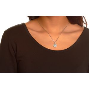 Baguette and Round Diamond Swirl Pendant in 18K White Gold (0.78ct)