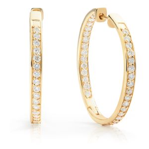 Classic In and Out Diamond Hoops in 14K Yellow Gold (2.00ct)
