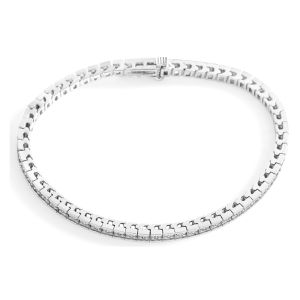 Square-Shaped Diamond Tennis Bracelet in 14K White Gold (2.52ct)