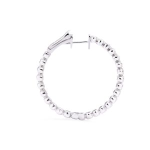 Bezel Set Diamond Hoop Earrings in 14K White Gold (2.50CT)