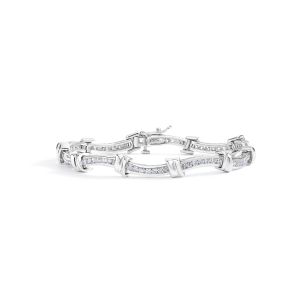 Channel Set Diamond Tennis Bracelet in 14K White Gold (3.02ct)