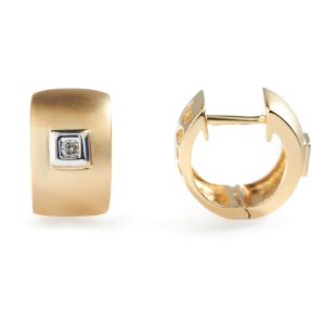 Round Diamond Huggie Earrings in 14K Yellow Gold (0.09ct)