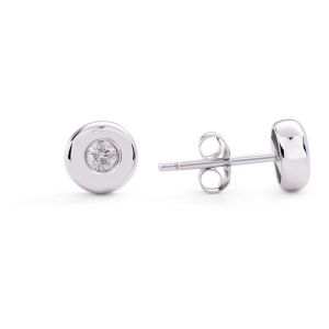 Bezel Set Diamond Studs in 14K White Gold (0.20ct)