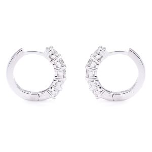 Mini Diamond Hoop Earrings in 14K White Gold (1.10ct)