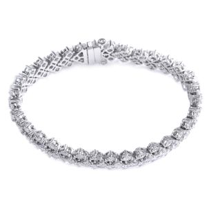 Chevron Diamond Tennis Bracelet in 14K White Gold (14.70ct)