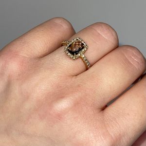smokey-topaz-diamond-yellow-gold-ring