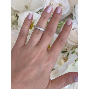 Petite Double Row Micropavé Diamond Eternity Wedding Band in 18K White Gold (1.20ct)