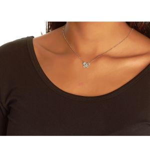 Mini Baguette Diamond Butterfly Necklace in 18K White Gold (0.50ct)