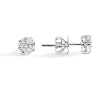 Diamond Cluster Studs in 18K White Gold (0.46ct)