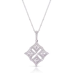 Diamond Shaped Pendant in 18k White Gold (0.77ct)
