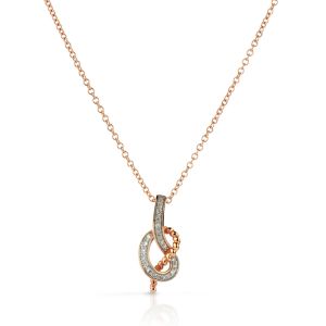 Intertwined Diamond & Rope Pendant in 14K Rose Gold (0.07ct)