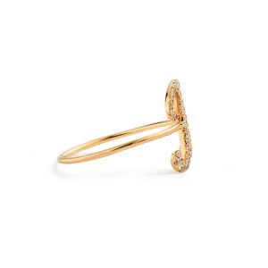 Petite "A" Initial Diamond Pavé Ring in 18K Yellow Gold (0.15ct)