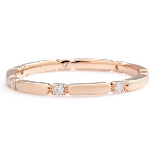 Satin Diamond Stackable Ring in 14K Rose Gold (0.12ct)