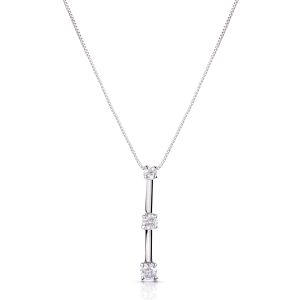 Petite Diamond Three Stone Pendant in 14k White Gold (0.30ct)