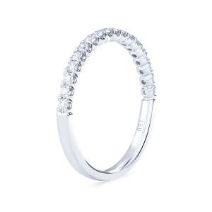Petite Scalloped Diamond Wedding Ring in 18K White Gold (0.32ct)