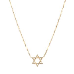 Diamond Star of David Necklace in 14K Yellow Gold (0.10ct)