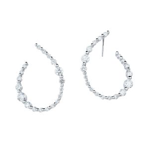 The Soleine Diamond Hoop Earrings in 18K White Gold (0.76ct)