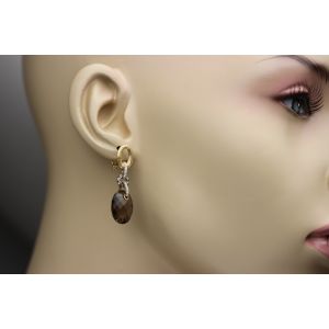 smokey-topaz-diamond-yellow-gold-earrings