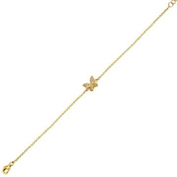 Petite Diamond Butterfly Bracelet in 14K Yellow Gold