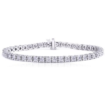 Classic Diamond Tennis Bracelet in 14K White Gold (5.30ct)