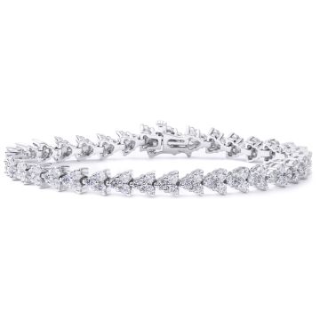 Petite Chevron Diamond Tennis Bracelet in 14K White Gold (6.5ct)