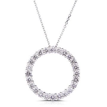 Circle of Life Diamond Pendant in 14K White Gold (4.35ct)