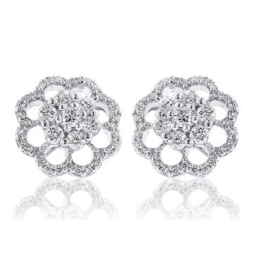 white-gold-diamond-flower-cluster-studs