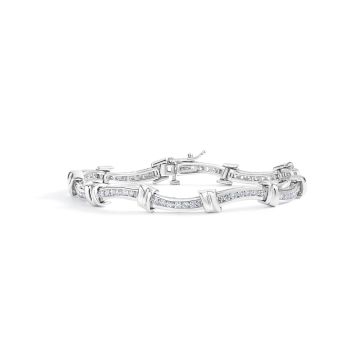 Channel Set Diamond Tennis Bracelet in 14K White Gold (3.02ct)
