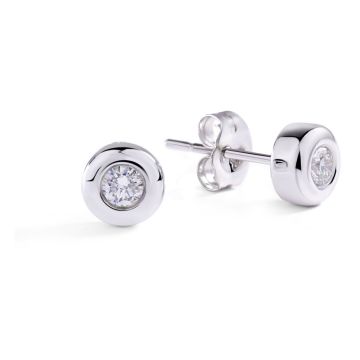 Bezel Set Diamond Studs in 14K White Gold (0.24ct)