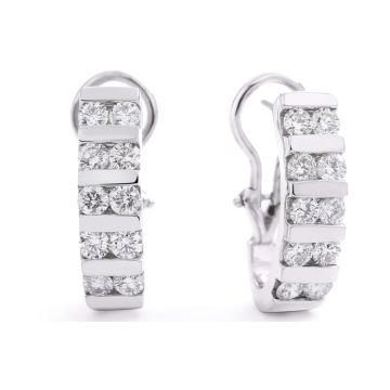 Channel-Set Diamond Hoop Earrings in 14K White Gold (2.25ct)