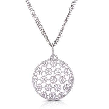 Round "Into The Galaxy" Diamond Pendant in 14K White Gold (0.78ct) 