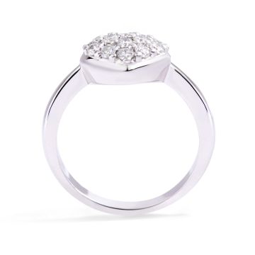 Diamond Pave Heart Ring in 14K White Gold (0.40ct)