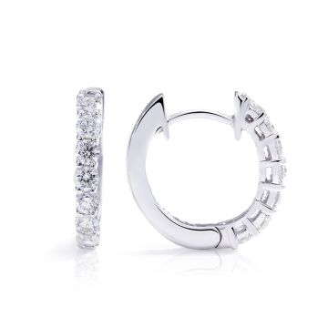 Classic Diamond Hoop Earrings in 14K White Gold (1.15ct)