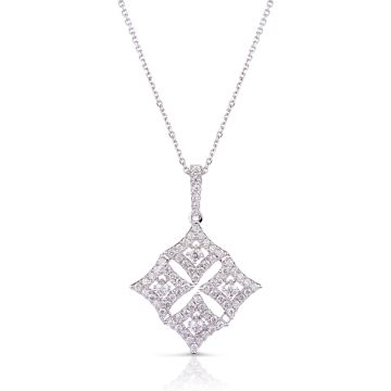 Diamond Shaped Pendant in 18k White Gold (0.77ct)