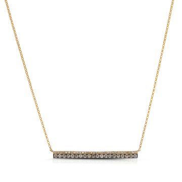 Double Bar Diamond Necklace in 14K Yellow Gold (0.35ct)
