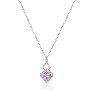 Mini Diamond Clover Pendant in 14K White Gold (0.45ct)