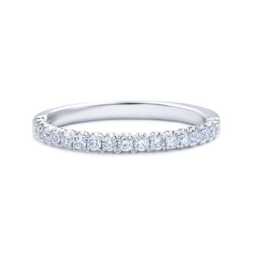 Petite Scalloped Diamond Wedding Ring in 18K White Gold (0.32ct)