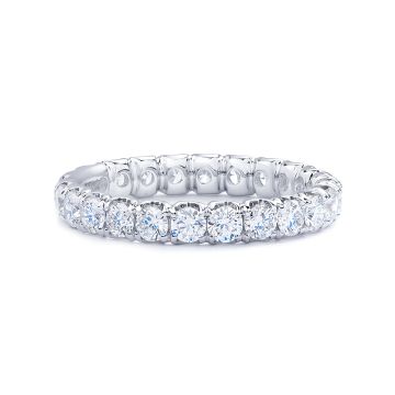Scalloped Diamond Eternity Ring in 18K White Gold (1.71ct)