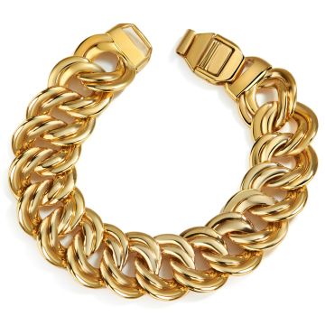 Double Circle-Link Bracelet in 14K Yellow Gold