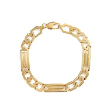 Bar Link Bracelet in 14k Yellow Gold (10mm)