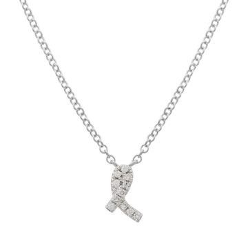 Petite Diamond "L"  Initial in 14K White Gold