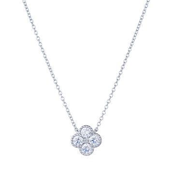 Petite Diamond Clover Necklace in 18K Gold
