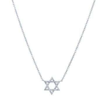 Diamond Star of David Necklace in 14K Gold (0.10ct)
