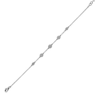 Mini Pave Diamond Disc Station Bracelet in 14K Gold (0.17ct)