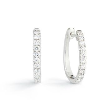 Small Oval-Shaped Diamond Hoop Earrings in 18K Gold (0.46ct)