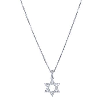 Small Star of David Diamond Pendant in 18K Gold (0.15ct)