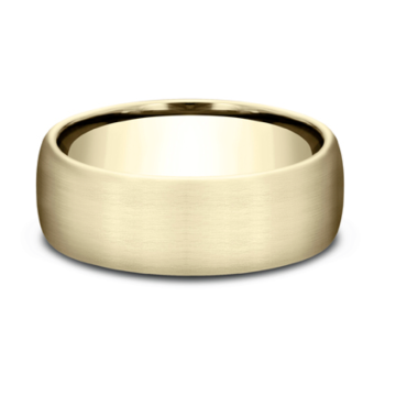 Men's Comfort-Fit Satin Finished Wedding Band in Yellow Gold (7.5mm)